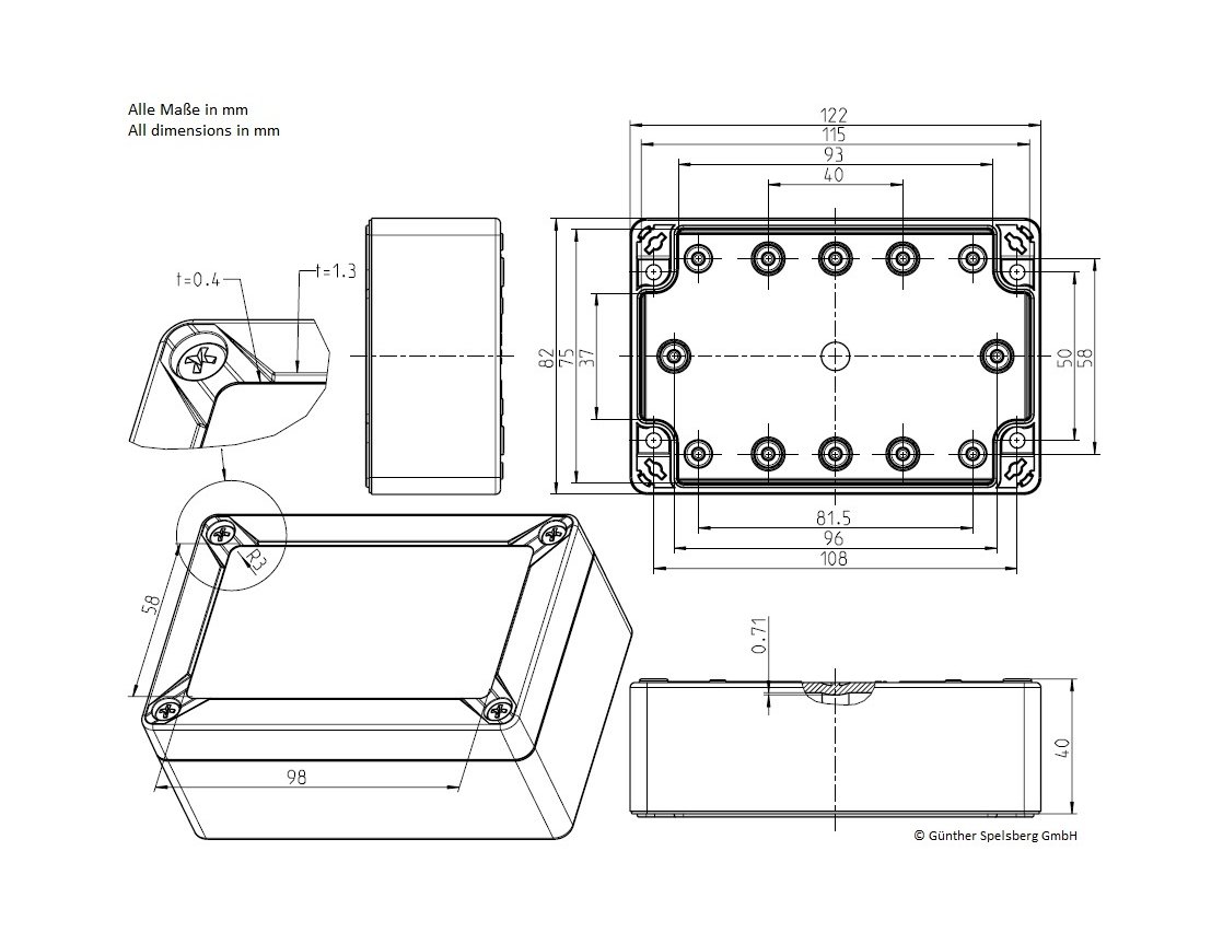 Water Level Sensor housing dimensions