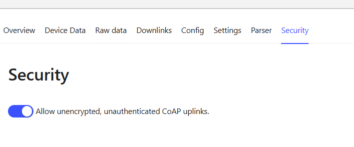 Screenshot Security Tab in Platform