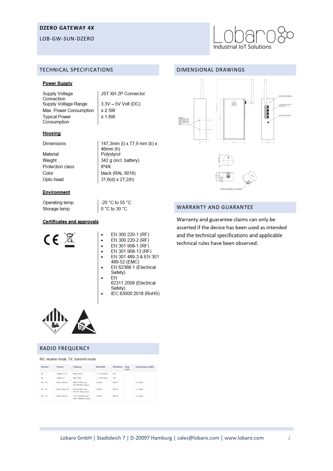 Dzero Gateway 4X Datasheet