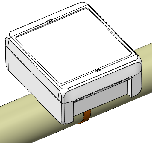 Gateway V4 mounted on a horizontal pipe