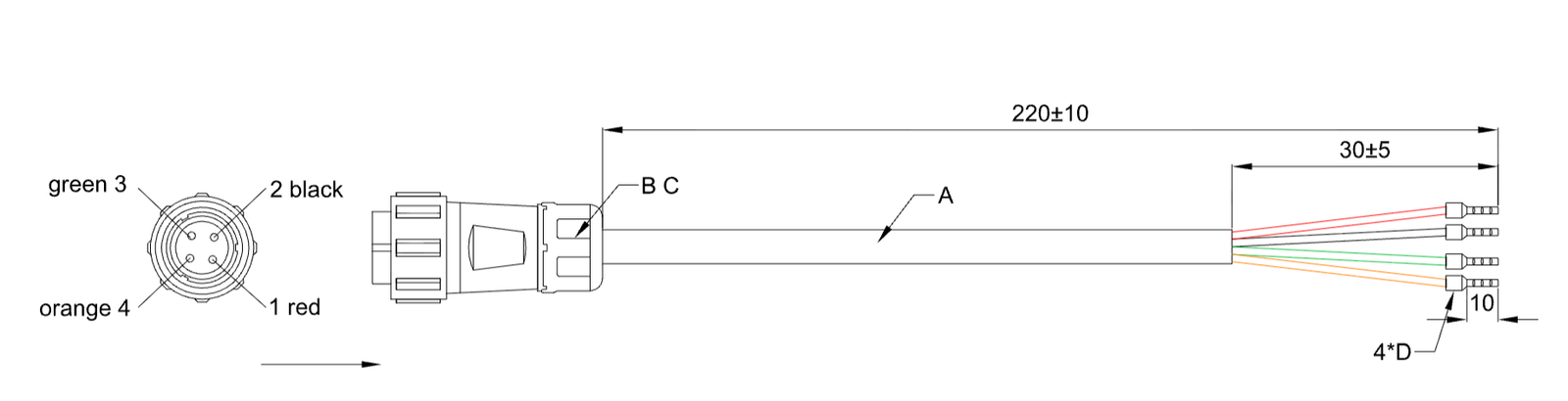 SP13 4-pin plug wiring diagram