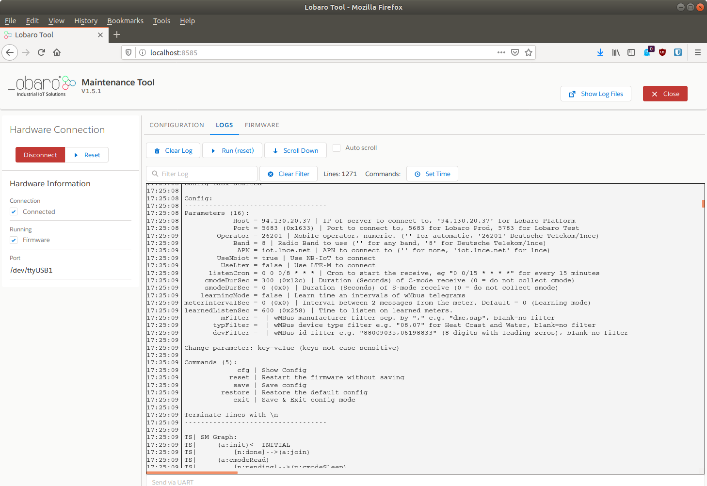 Lobaro Configuration Tool - Automatic Connection