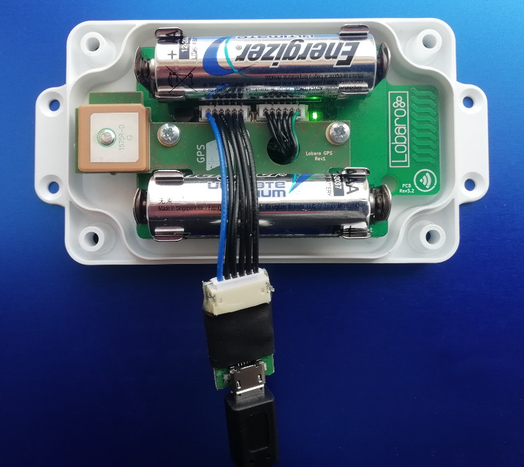 Connecting the USB config adapter to the GPS Tracker V2